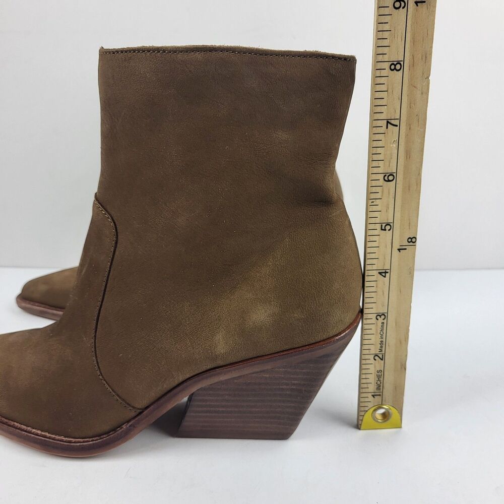 DOLCE VITA Volli Women Brown Leather Block Heeled Ankle Bootie Western Size 9 - Picture 3 of 12